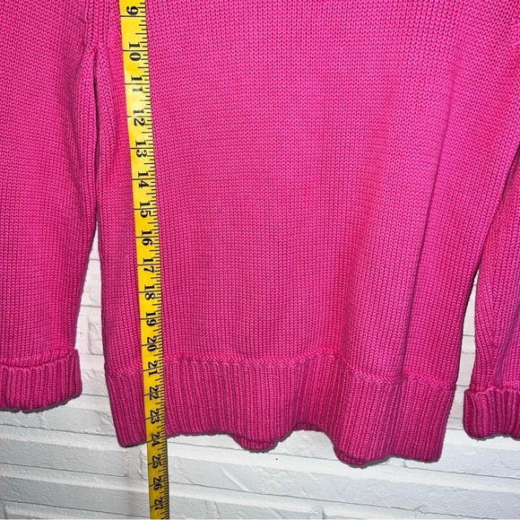 Appleseed’s Hot Pink Cotton Winter Knit Long Sleeve Sweater, Women’s Size Small - Picture 8 of 8